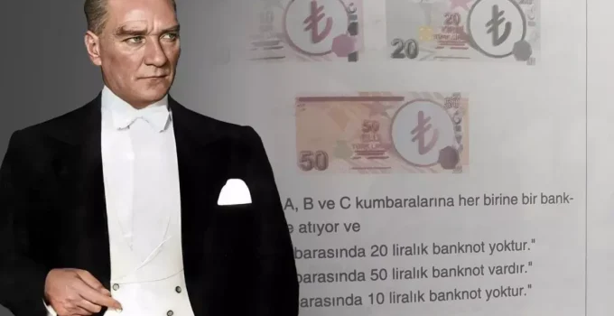 Bir yayınevi, sorularına koyduğu banknotlardaki Atatürk resmini sansürledi