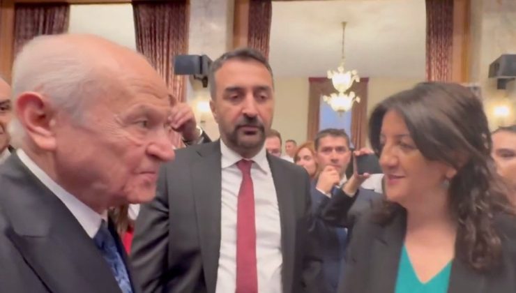 Devlet Bahçeli, DEM Partili Tuncer Bakırhan ve Pervin Buldan ile selamlaştı