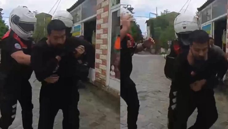 Mersin’de boğazına şeker kaçan motorcuyu polislerin Heimlich manevrası kurtardı